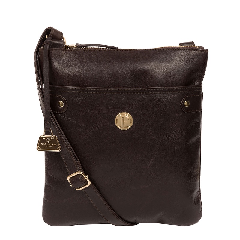 'Briony' Dark Brown Leather Cross Body Bag