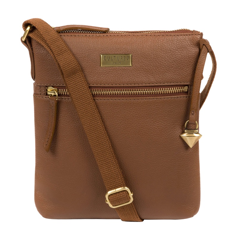 'Brooke' Tan Leather Cross Body Bag