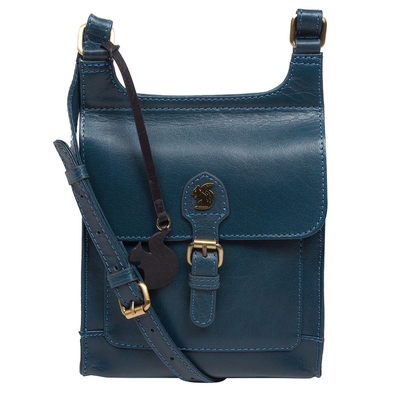 'Bryony' Snorkel Blue Leather Cross Body Bag