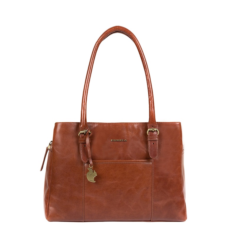 'Carmela' Cognac Handcrafted Leather Handbag