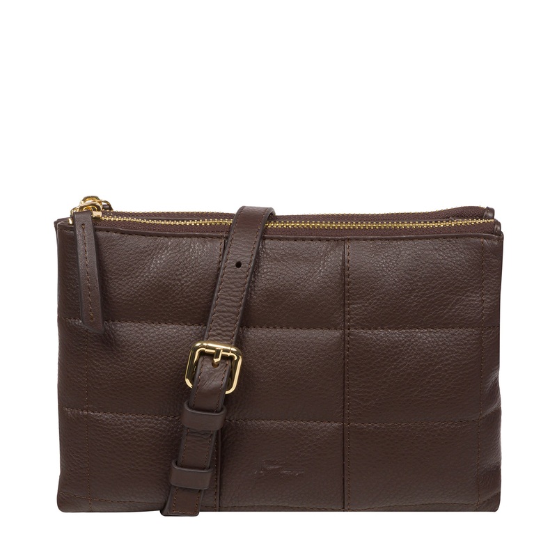 'Carmen' Hot Fudge Nappa Leather Cross Body Bag