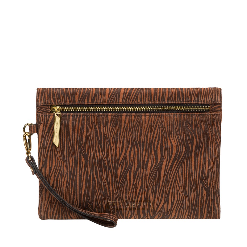 'Chalfont' Animal Print Leather Clutch Bag