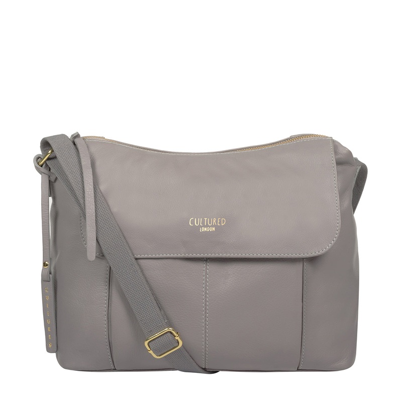 'Chancery' Grey Leather Shoulder Bag