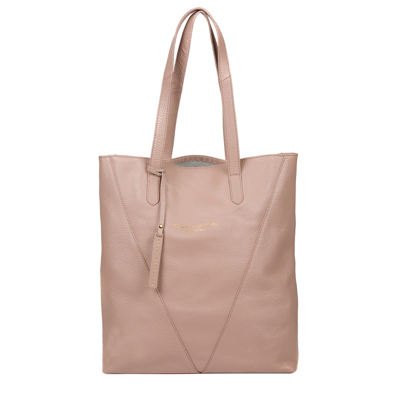 'Claudia' Blush Pink Leather Shopper Bag