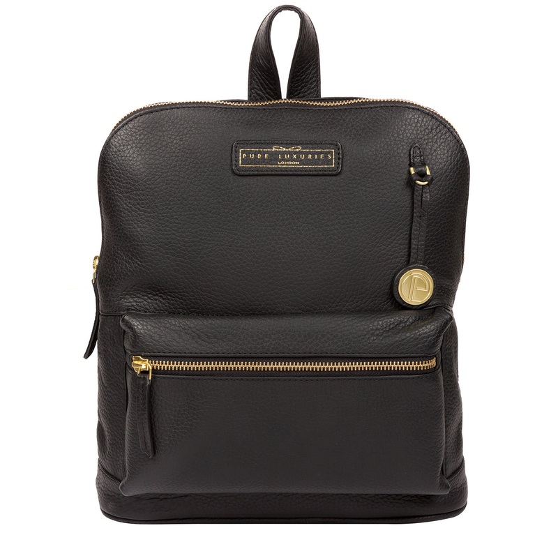'Corfe' Black & Gold Leather Backpack