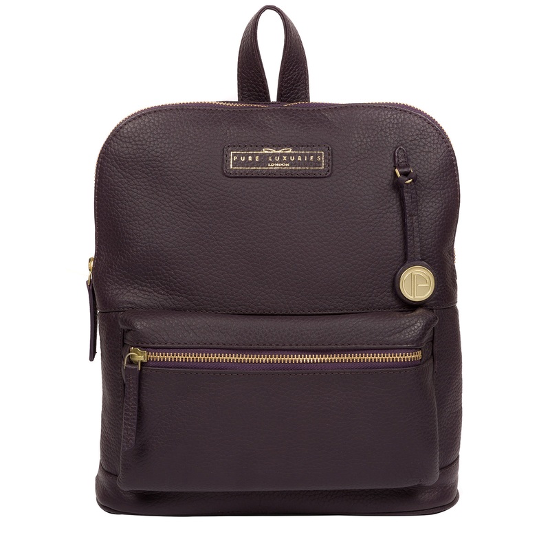'Corfe' Plum Leather Backpack