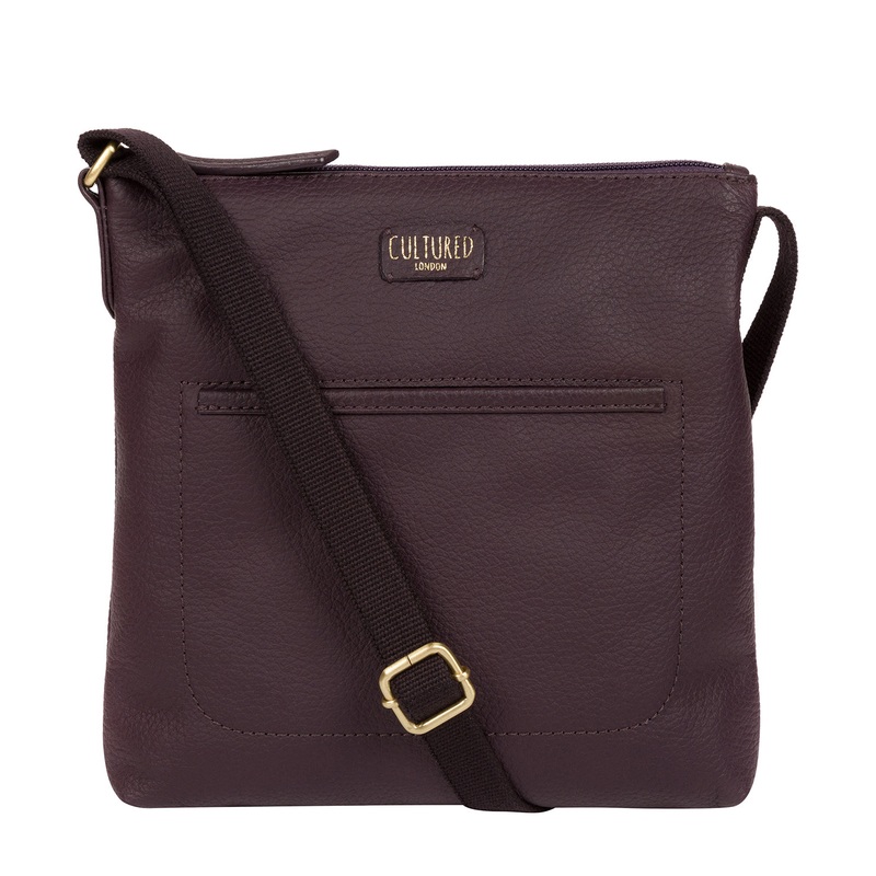 'Dalida' Plum Leather Small Cross Body Bag