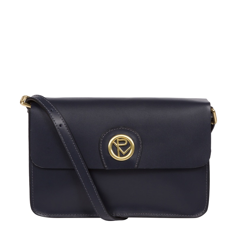 'Derwent' Navy Leather Cross Body Bag
