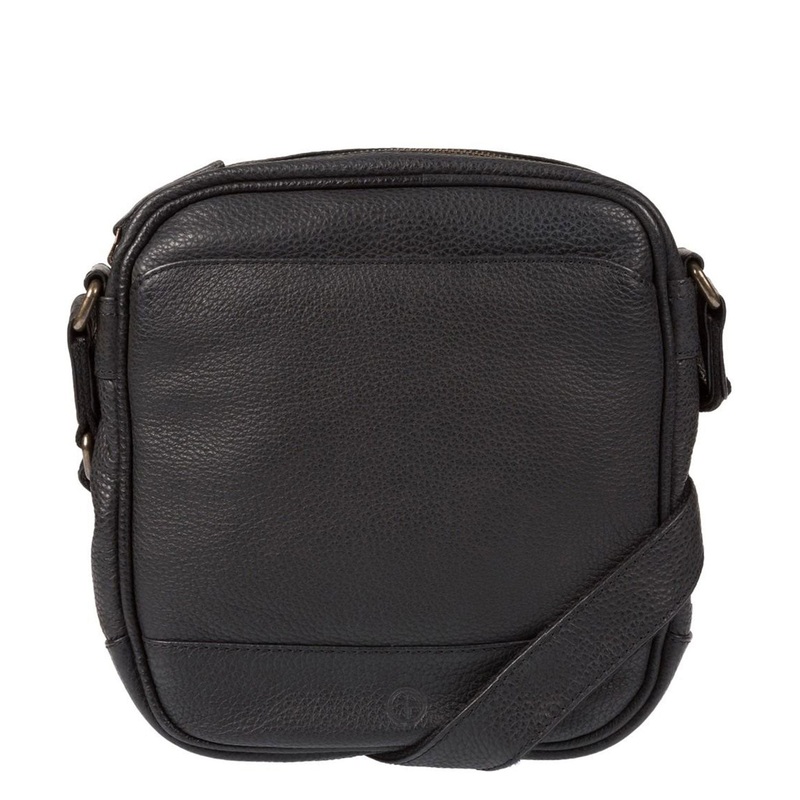 'Flighty' Black Leather Cross Body Bag