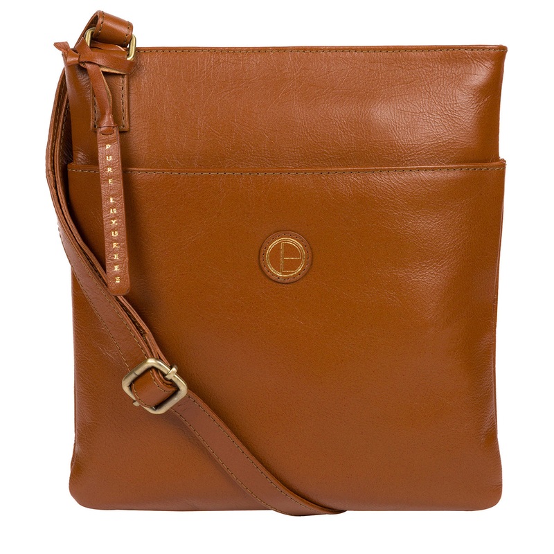 'Foxton' Vintage Dark Tan Leather Cross Body Bag