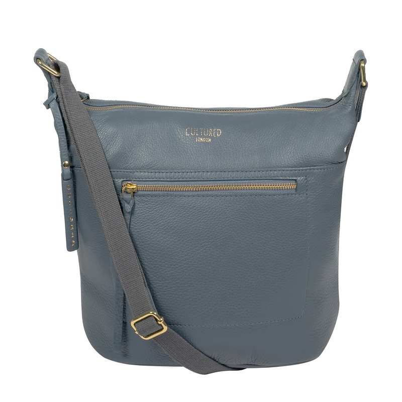 'Gants' Moonlight Blue Leather Cross Body Bag