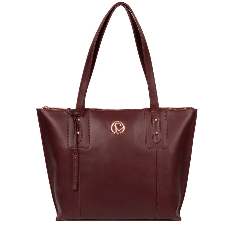 'Goya' Burgundy Leather Tote Bag