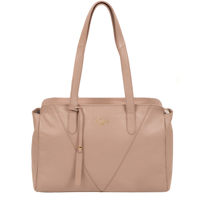 'Greta' Blush Pink Leather Shoulder Bag
