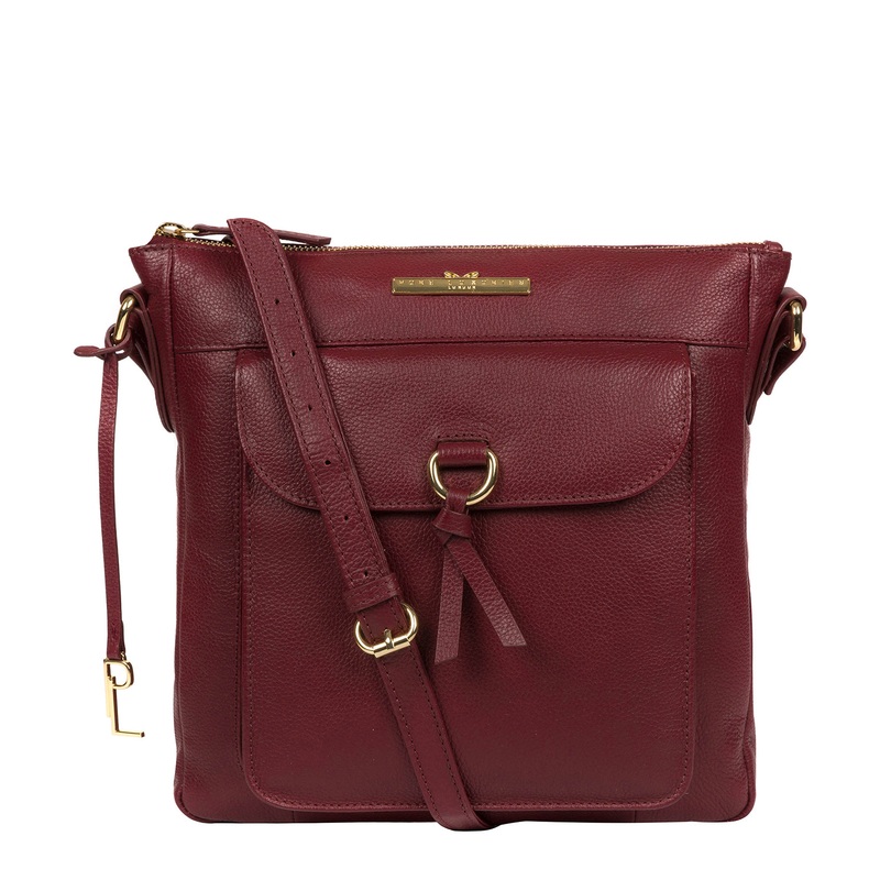 'Holbroke' Deep Red Leather Shoulder Bag