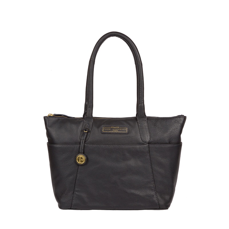 'Holne' Navy Leather Tote Bag