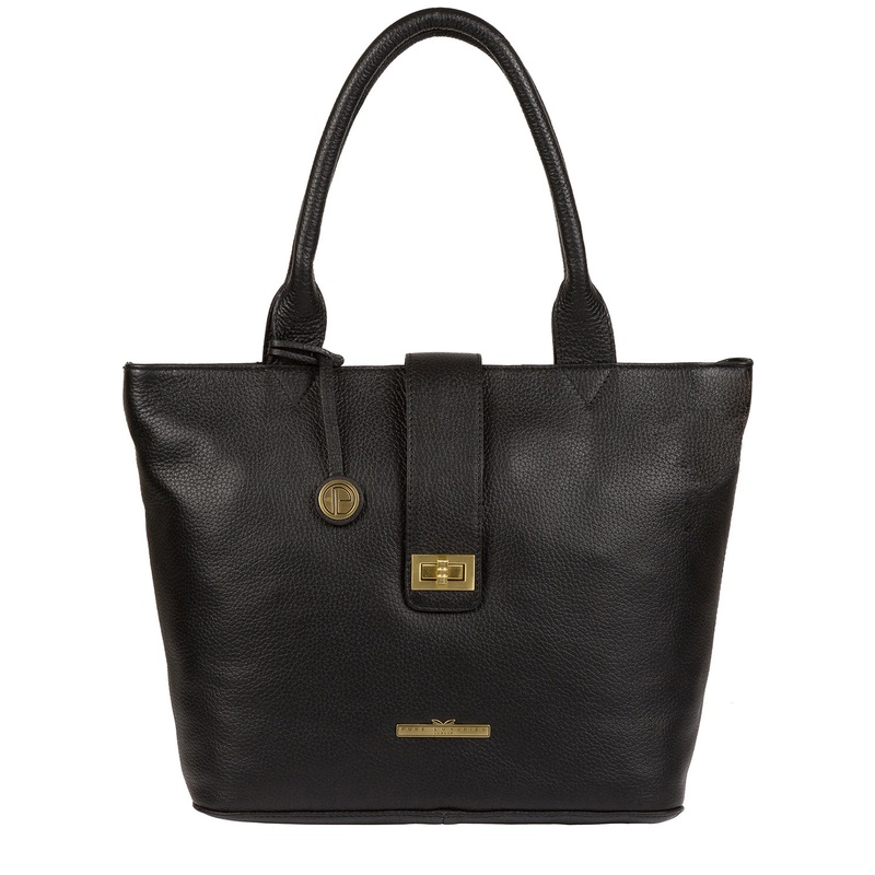 'Ida' Black Leather Tote Bag