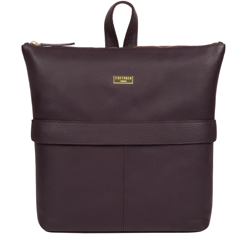 'Josie' Fig Leather Backpack