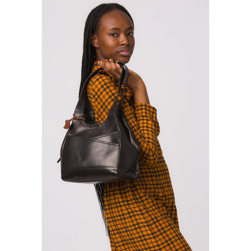 'Juliet' Black Leather Handbag