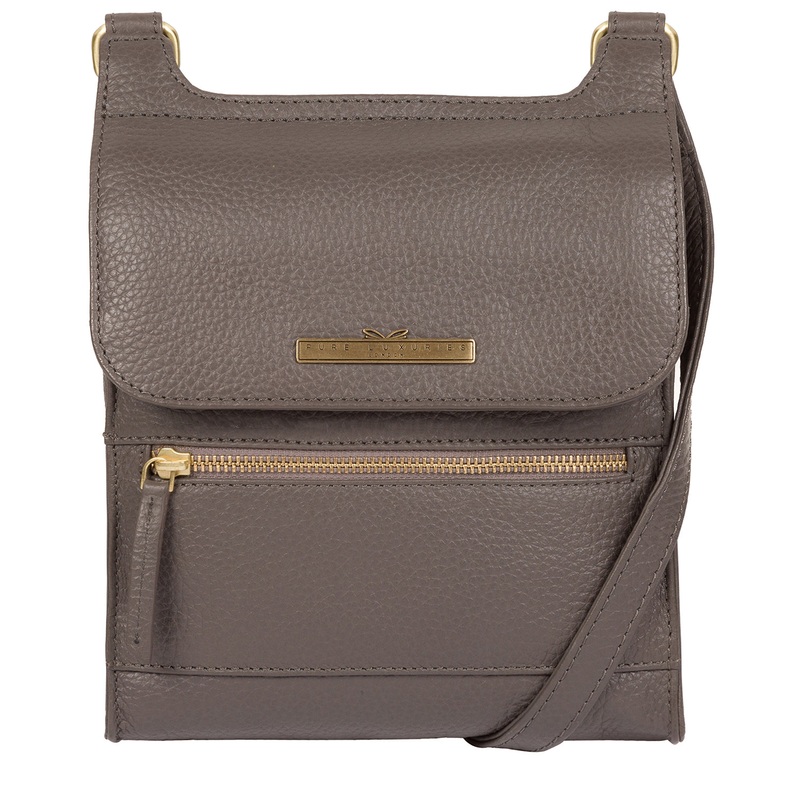 'Keala' Grey Leather Cross Body Bag