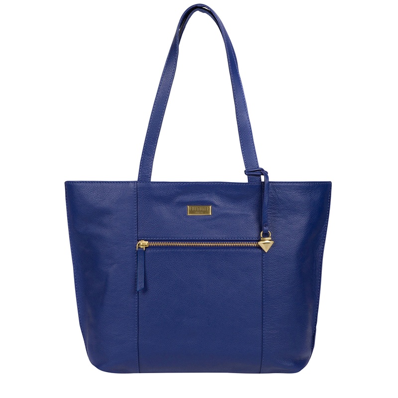 'Kimberly' Mazarine Blue Leather Tote Bag