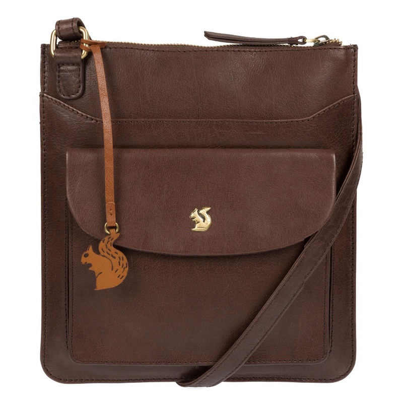 'Lauryn' Dark Brown Handcrafted Leather Cross-Body Bag