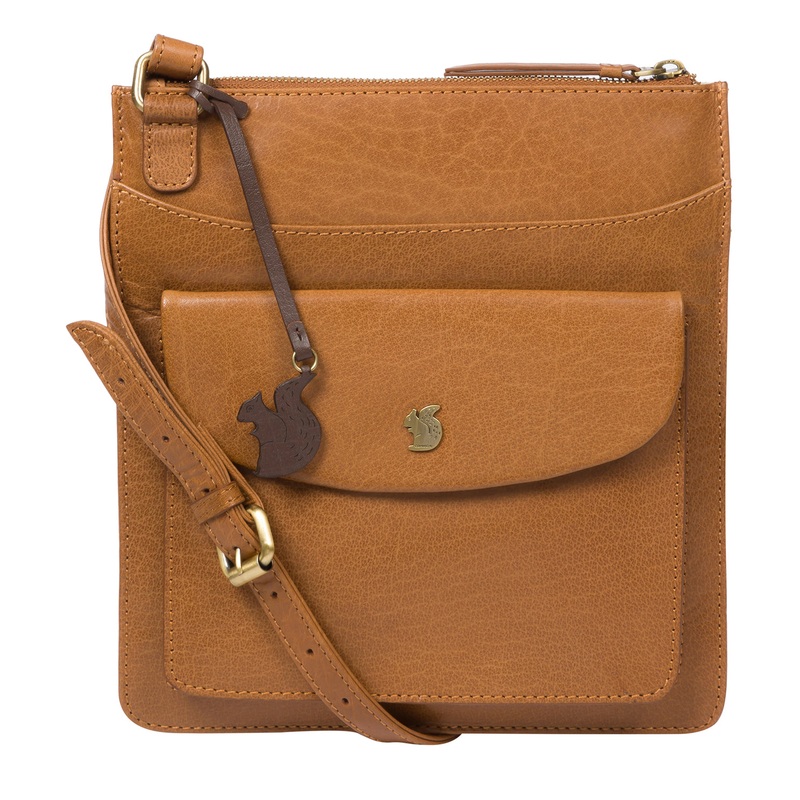 'Lauryn' Dark Tan Leather Cross Body Bag