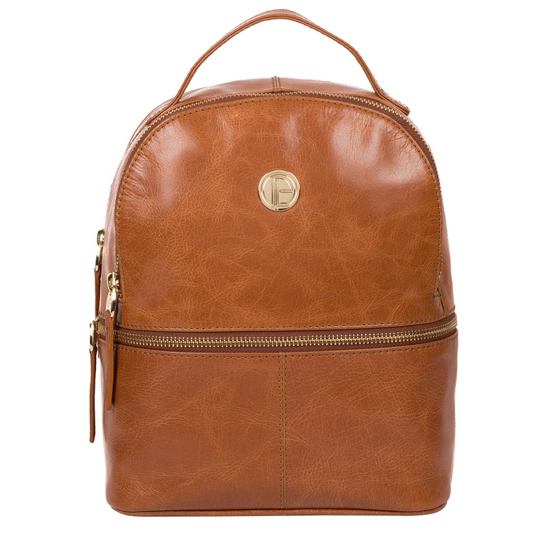 'Lunaria' Hazelnut Leather Backpack