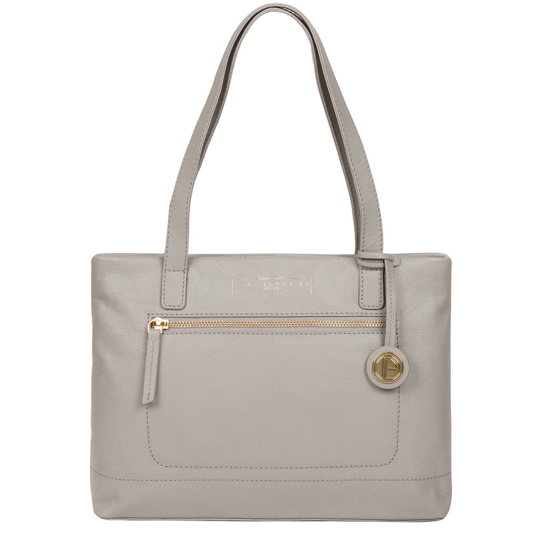 'Adley' Grey Leather Handbag