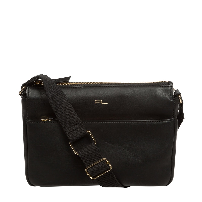 'Amber' Black Nappa Leather Cross Body Bag