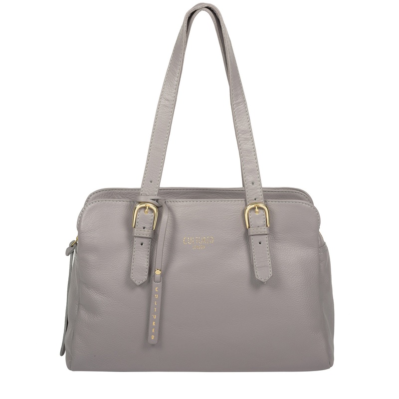 'Beckenham' Grey Leather Handbag