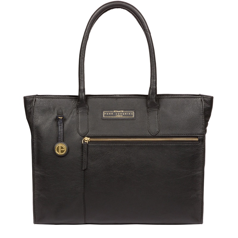 'Bloomsbury' Black & Gold Leather Tote Bag