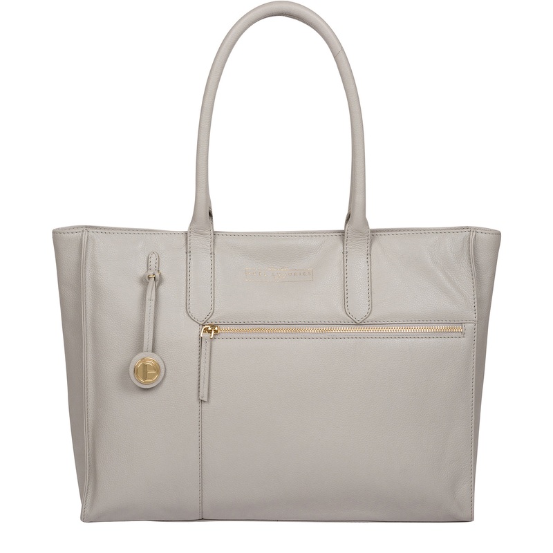 'Buckingham' Grey Leather Tote Bag