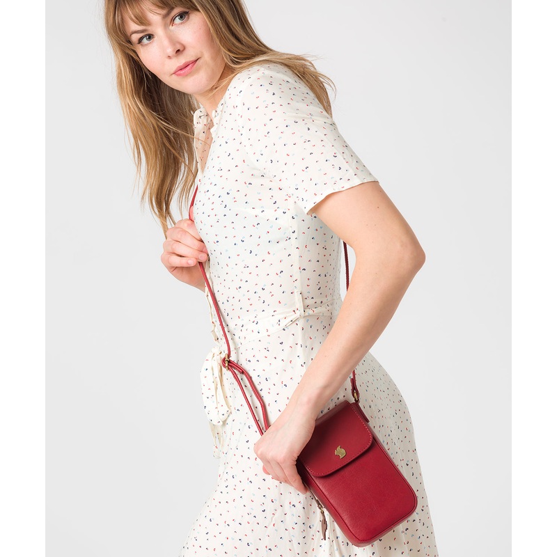 'Buzz' Chilli Pepper Leather Cross Body Phone Bag