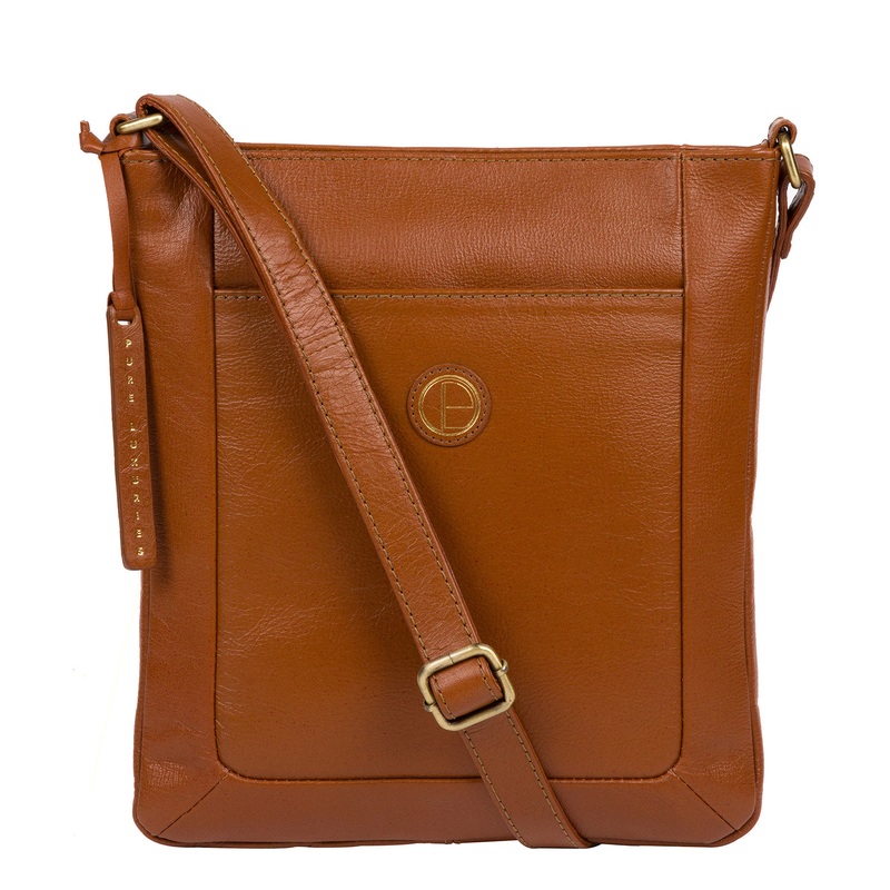 'Bythorn' Vintage Dark Tan Leather Cross Body Bag