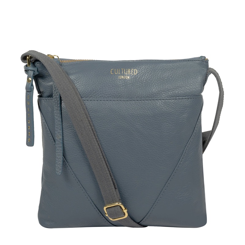 'Camden' Moonlight Blue Leather Cross Body Bag