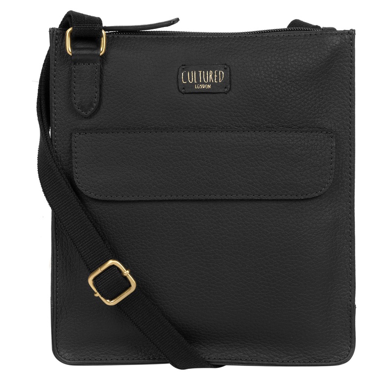 'Celeste' Black Leather Small Cross Body Bag