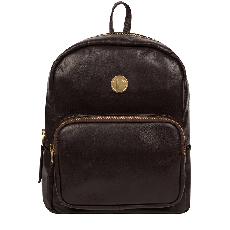 'Cora' Dark Brown Leather Backpack