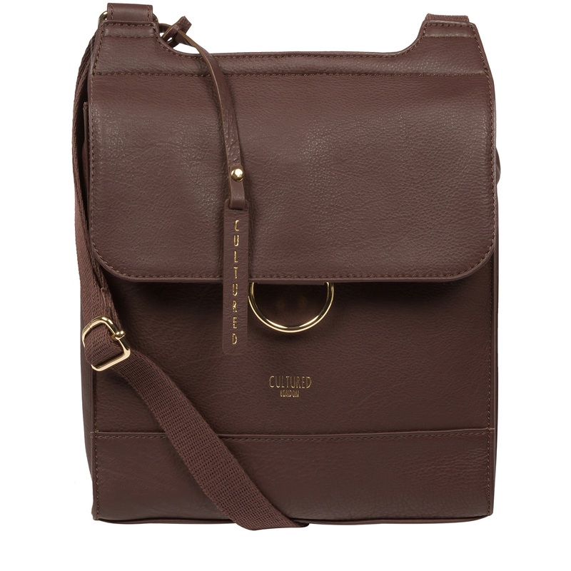 'Covent' Plum Leather Cross Body Bag