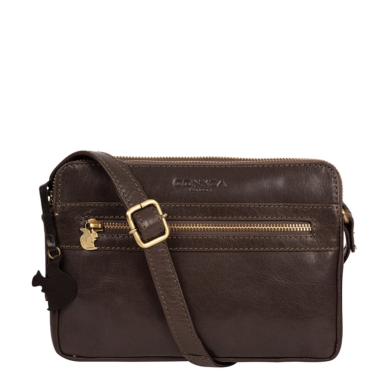 'Drew' Sate Leather Cross Body Bag