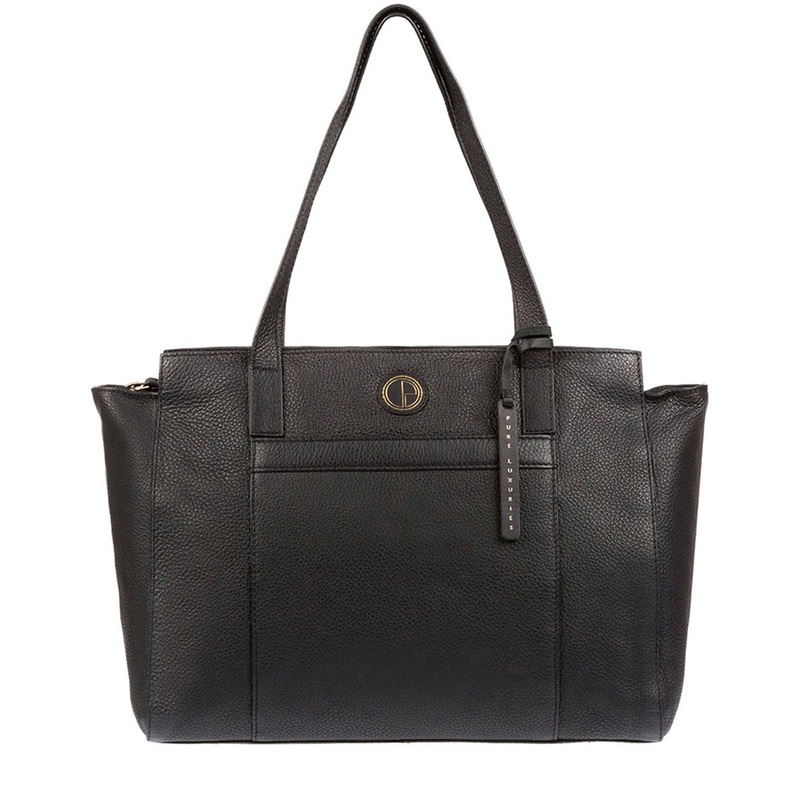 'Dusk' Black Leather Handbag