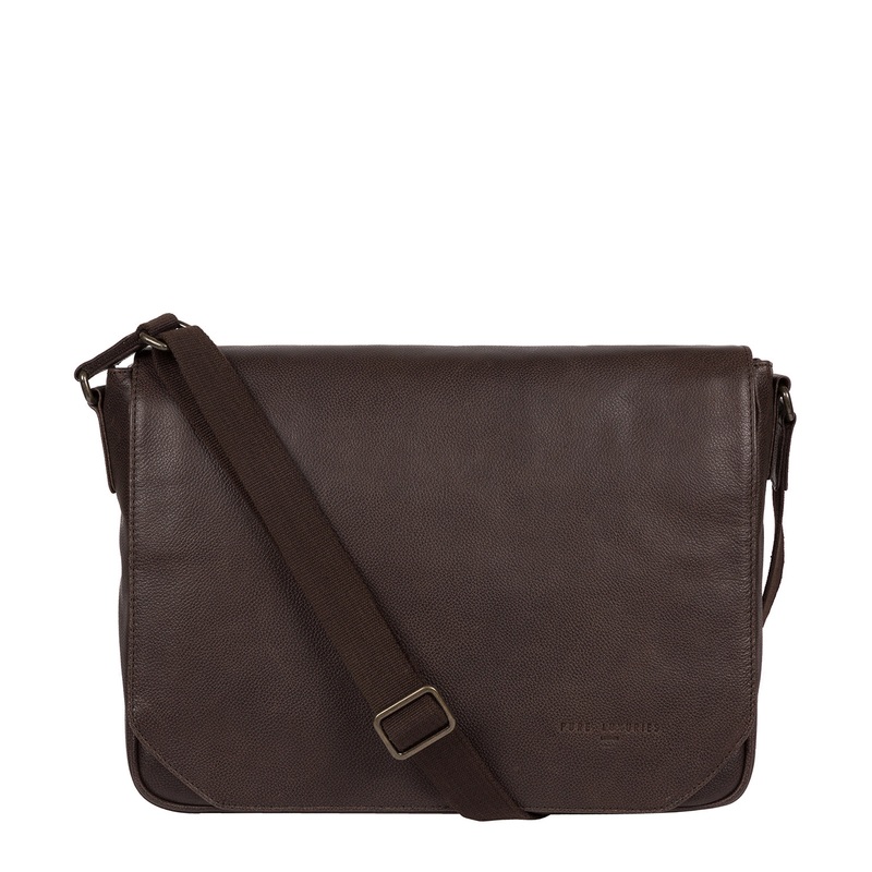 'Eiger' Cocoa Leather Messenger Bag