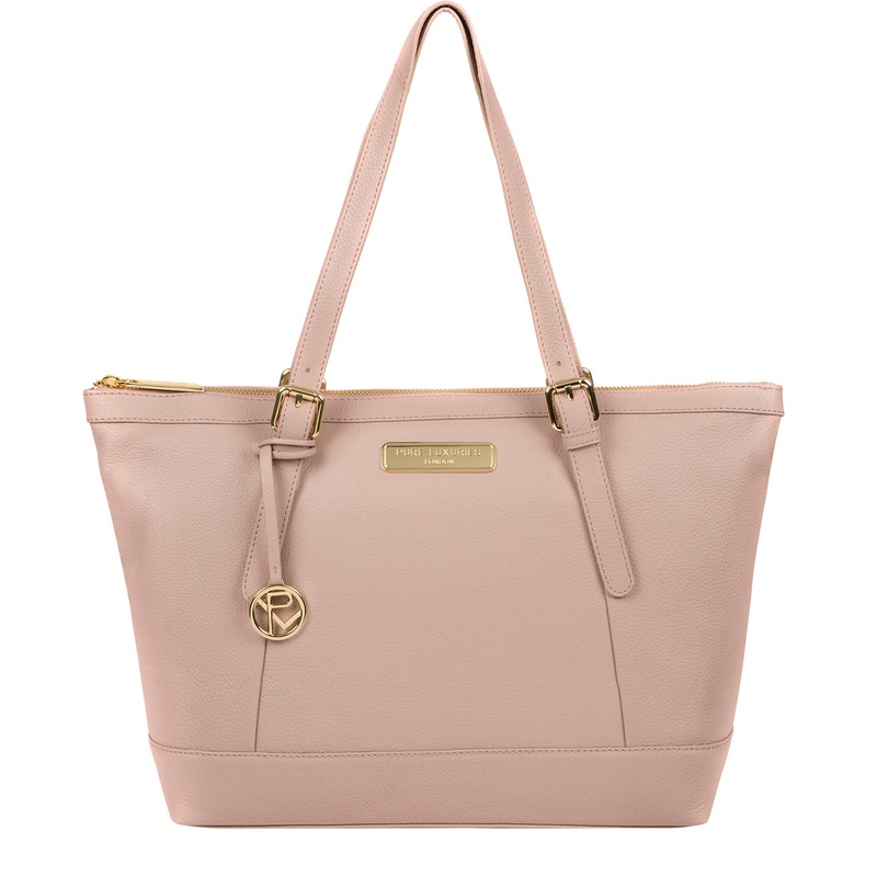 'Emily' Blush Pink Leather Tote Bag