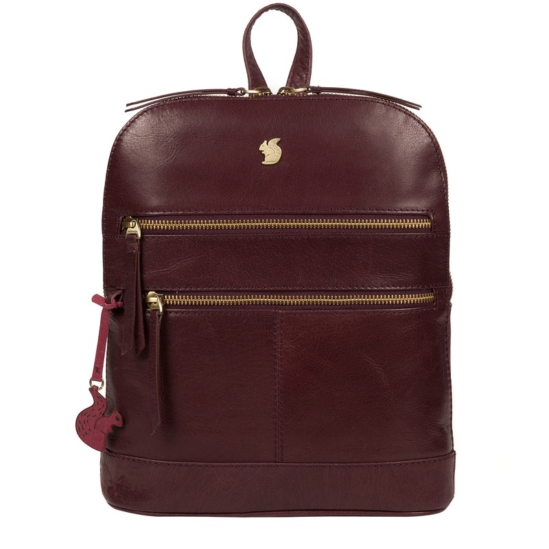 'Francisca' Plum Leather Backpack