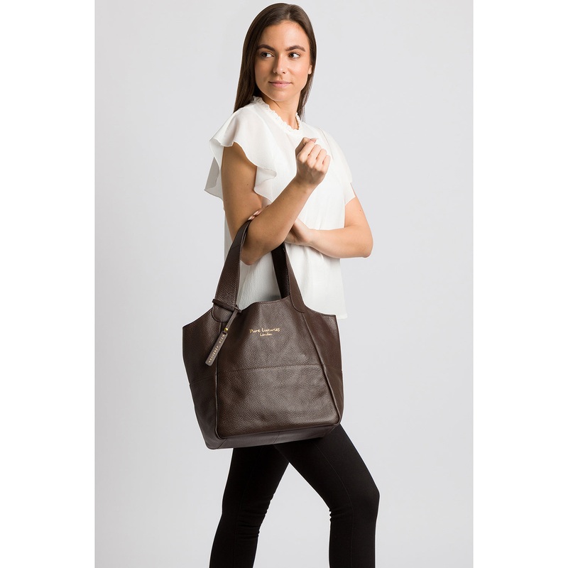 'Freer' Chocolate Leather Tote Bag