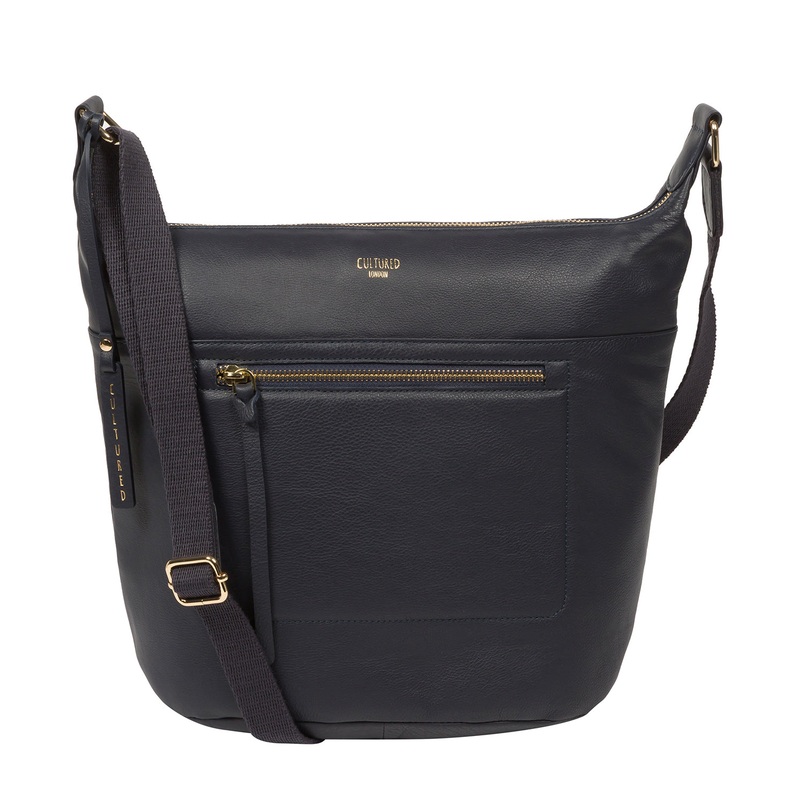 'Gants' Dark Navy Leather Cross Body Bag