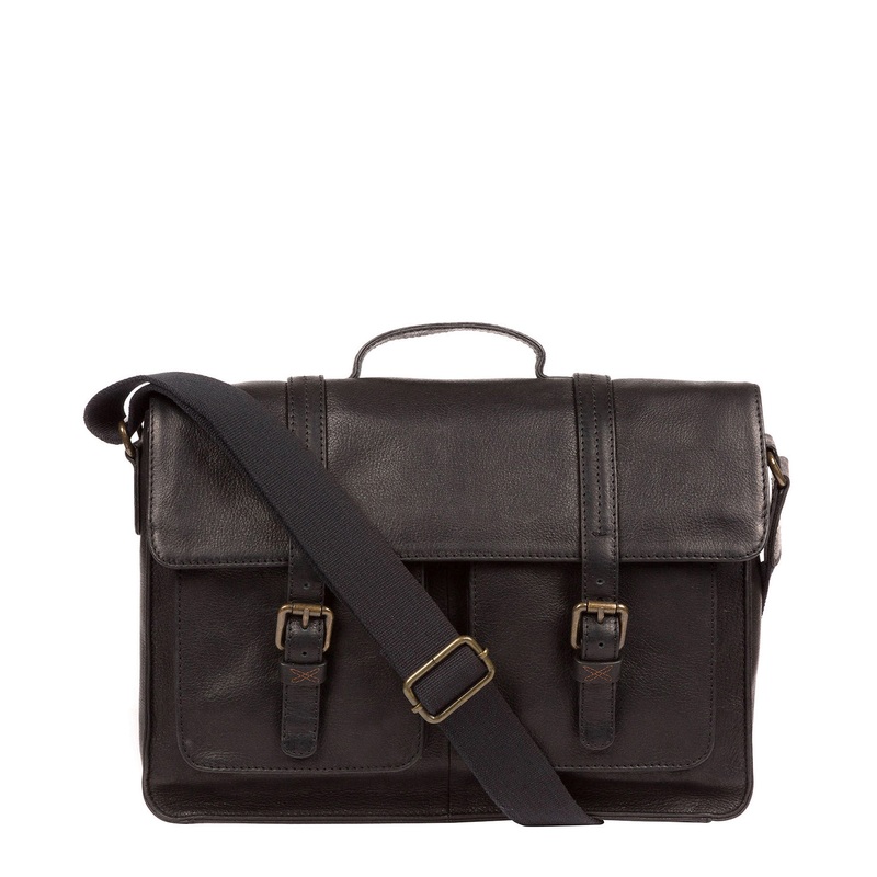 'Garsdale' Black Leather Briefcase