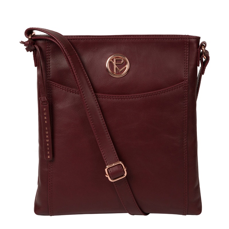 'Gilpin' Burgundy Leather Cross Body Bag