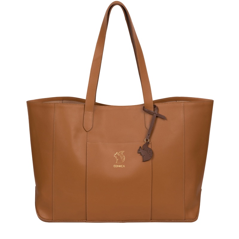 'Ginny' Saddle Tan Vegetable-Tanned Leather Tote Bag