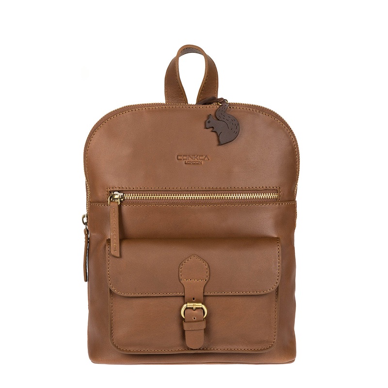 'Grove' Chestnut Leather Backpack