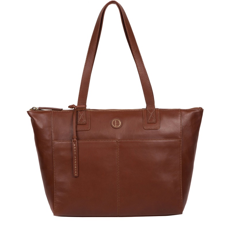 'Gwent' Cognac Leather Tote Bag